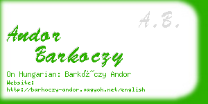andor barkoczy business card